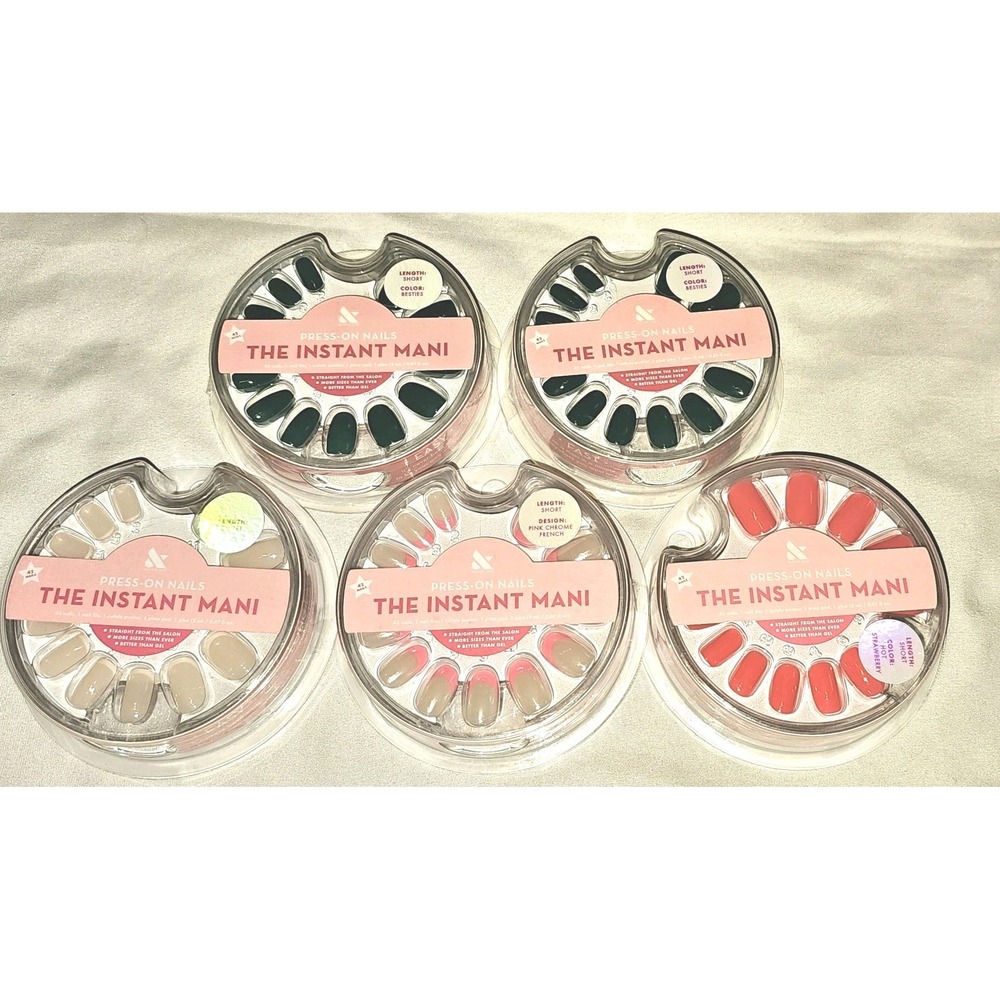 New Sealed Lot Of 5 Olive & June Presson Nails Short Length